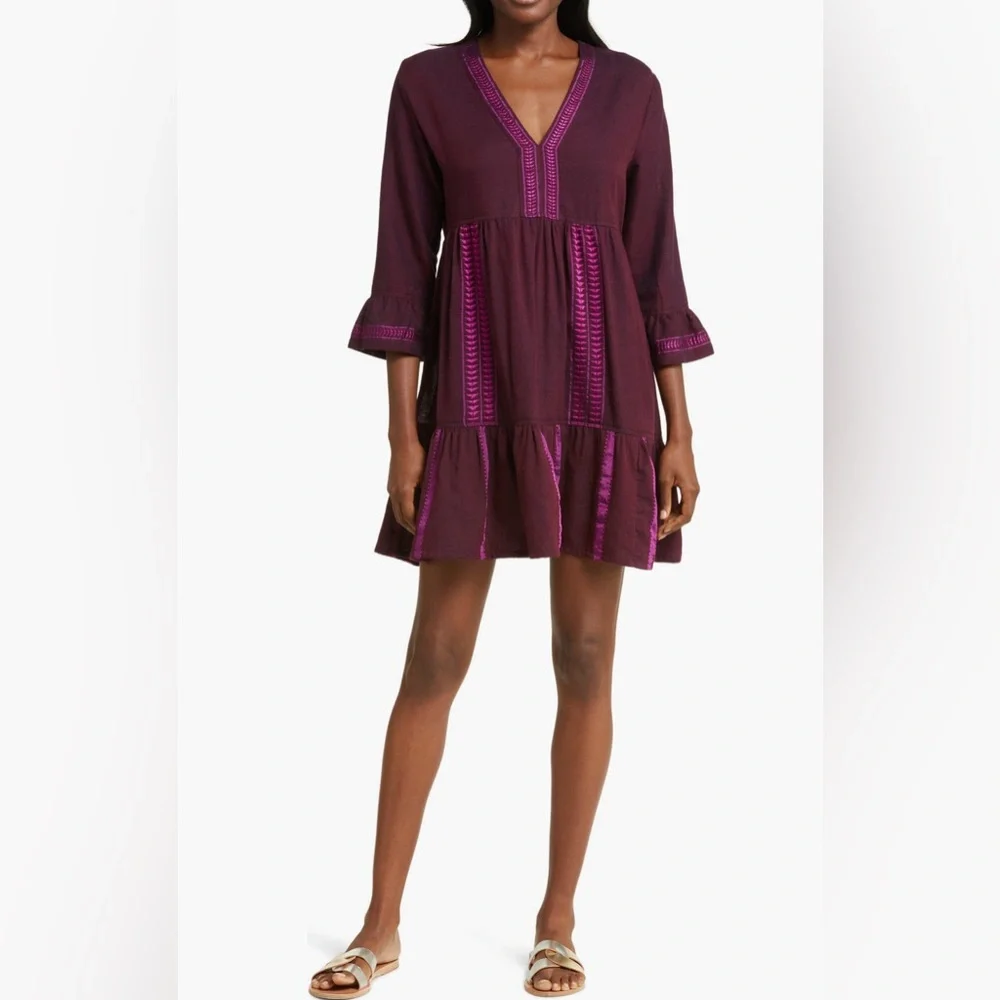 lemlem Hanna Cotton Blend Cover-Up Dress New - Picture 2 of 13